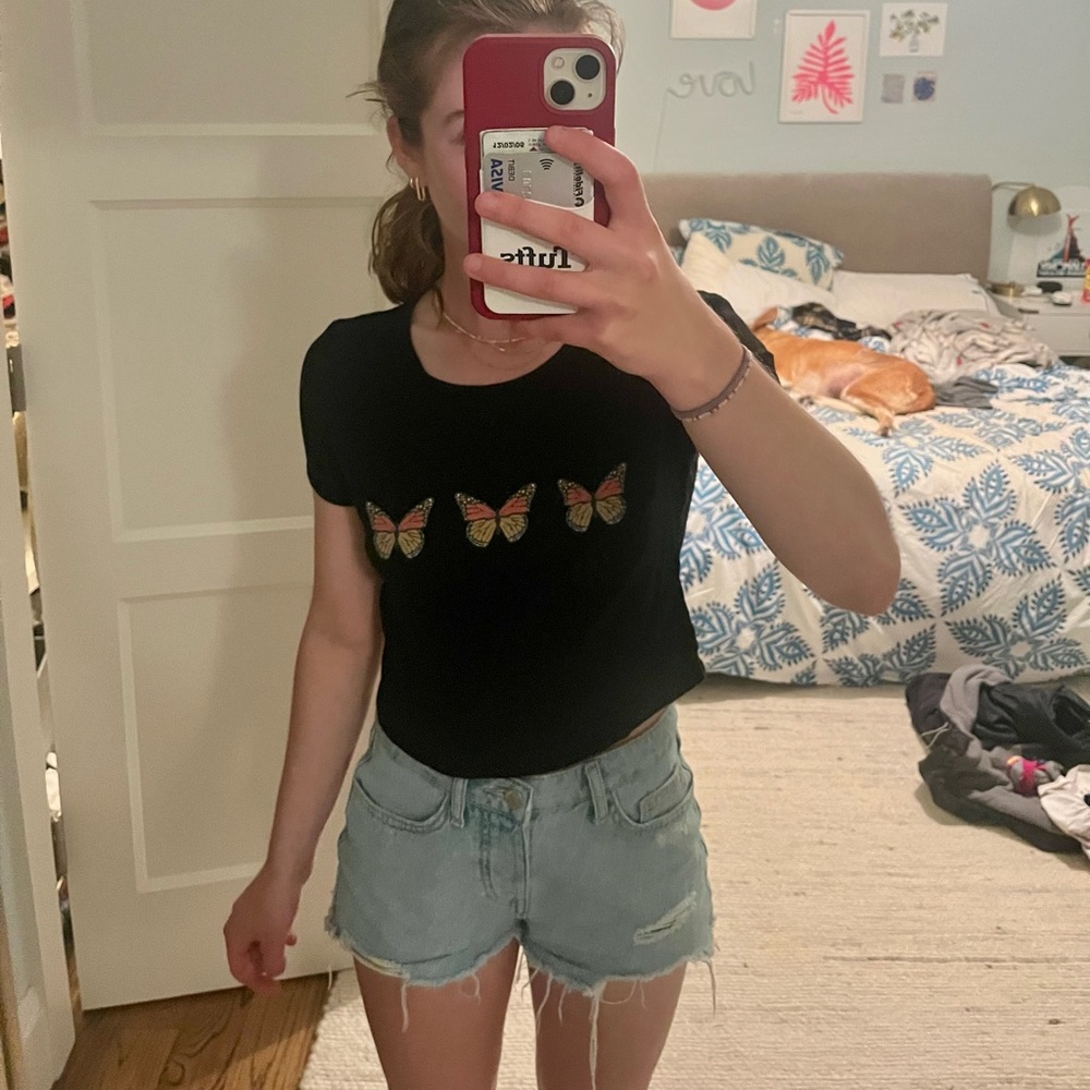 Urban outfitters, graphic, tee crop top